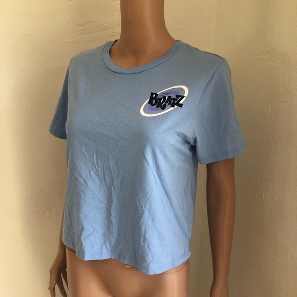 BRATZ Women’s Juniors Size M Blue Cropped Graphic T-Shirt Short Sleeves Top Tee - Picture 5 of 16
